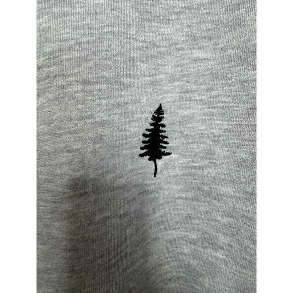 Tentree Womens Medium Golden Spruce Fleece Sweater Gray Crewneck Embroidered - Picture 6 of 13